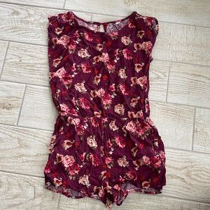 Maroon Flowered Romper